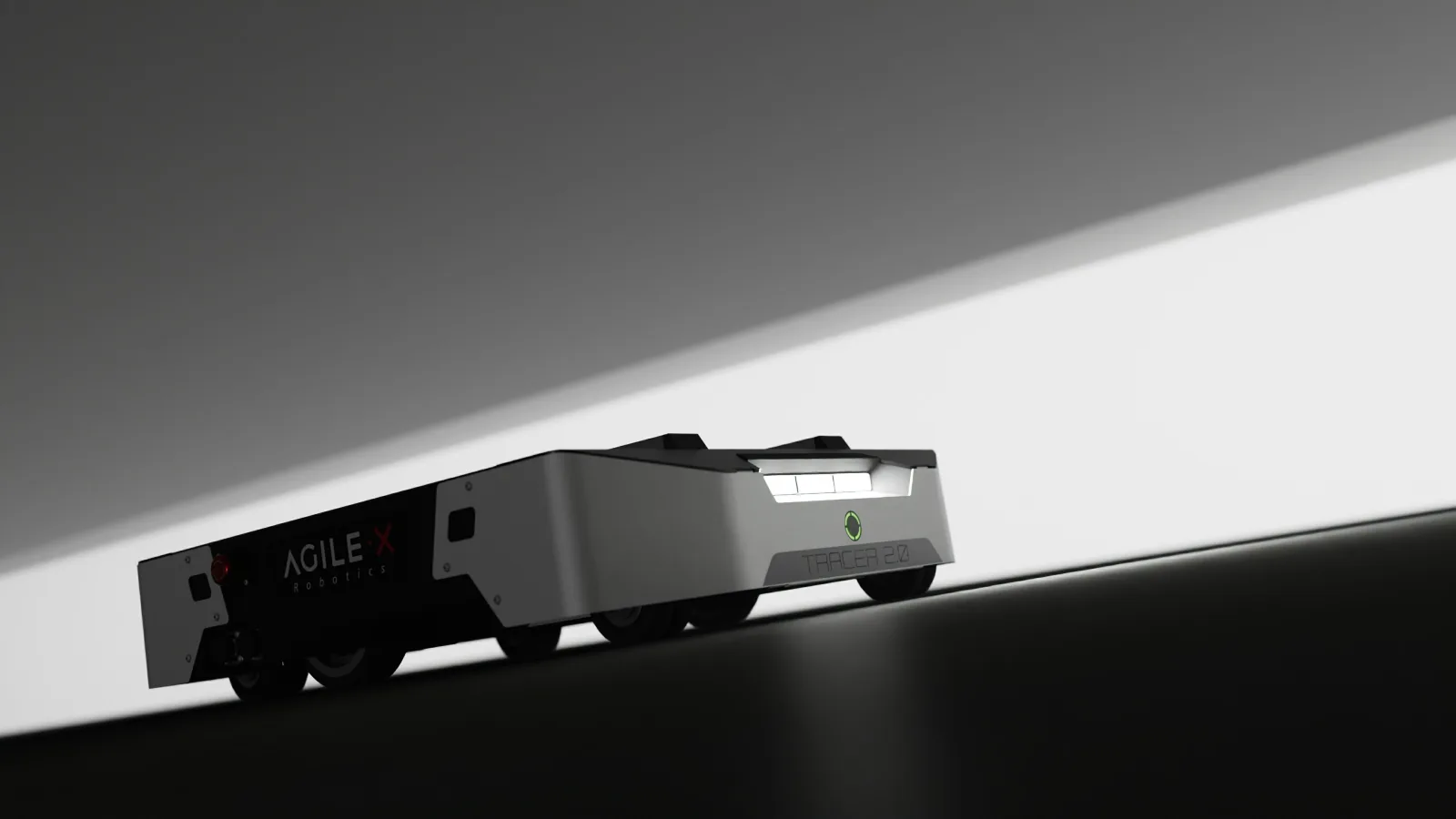TRACER 2.0 - niska platforma AGV z podświetlonym panelem przednim (render producenta)