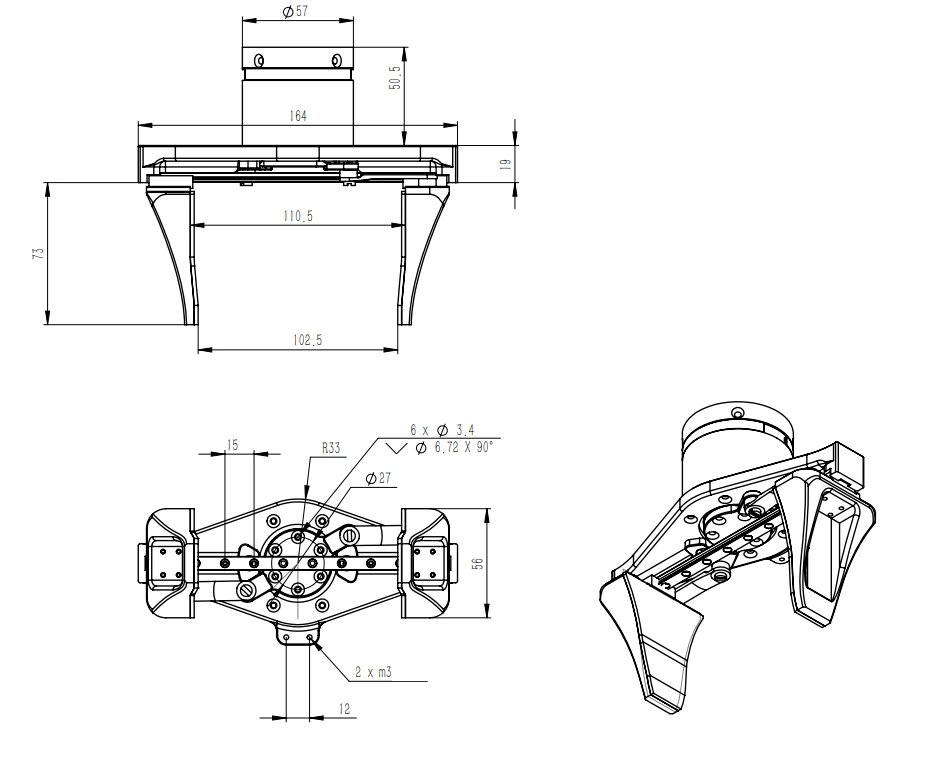 PiPER Gripper - diagram budowy i kluczowe komponenty