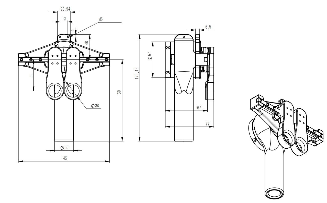 PiPER Teacher Pendant - diagram budowy i kluczowe komponenty
