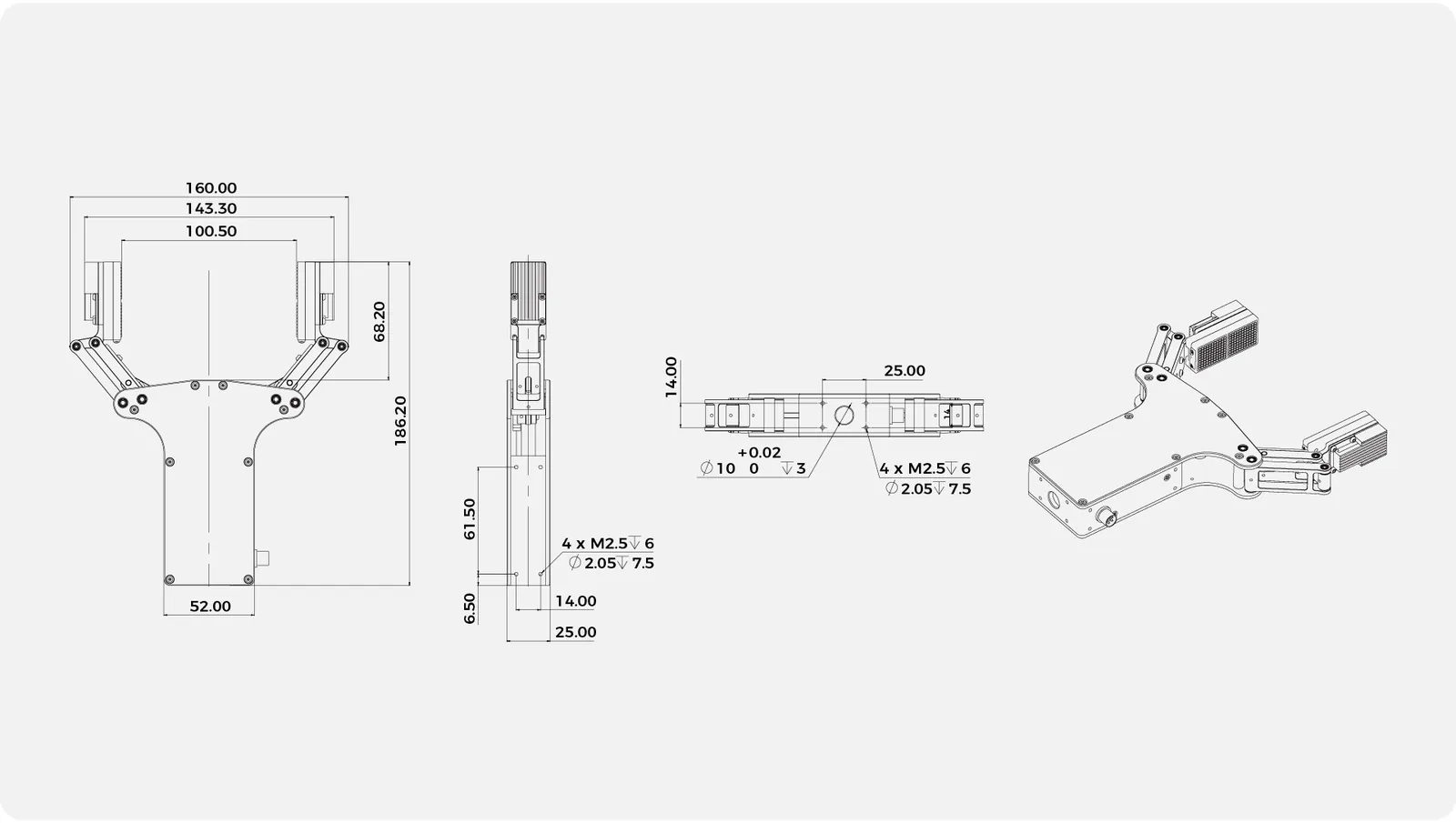 Inspire Robots EG2-5C - diagram budowy i kluczowe komponenty