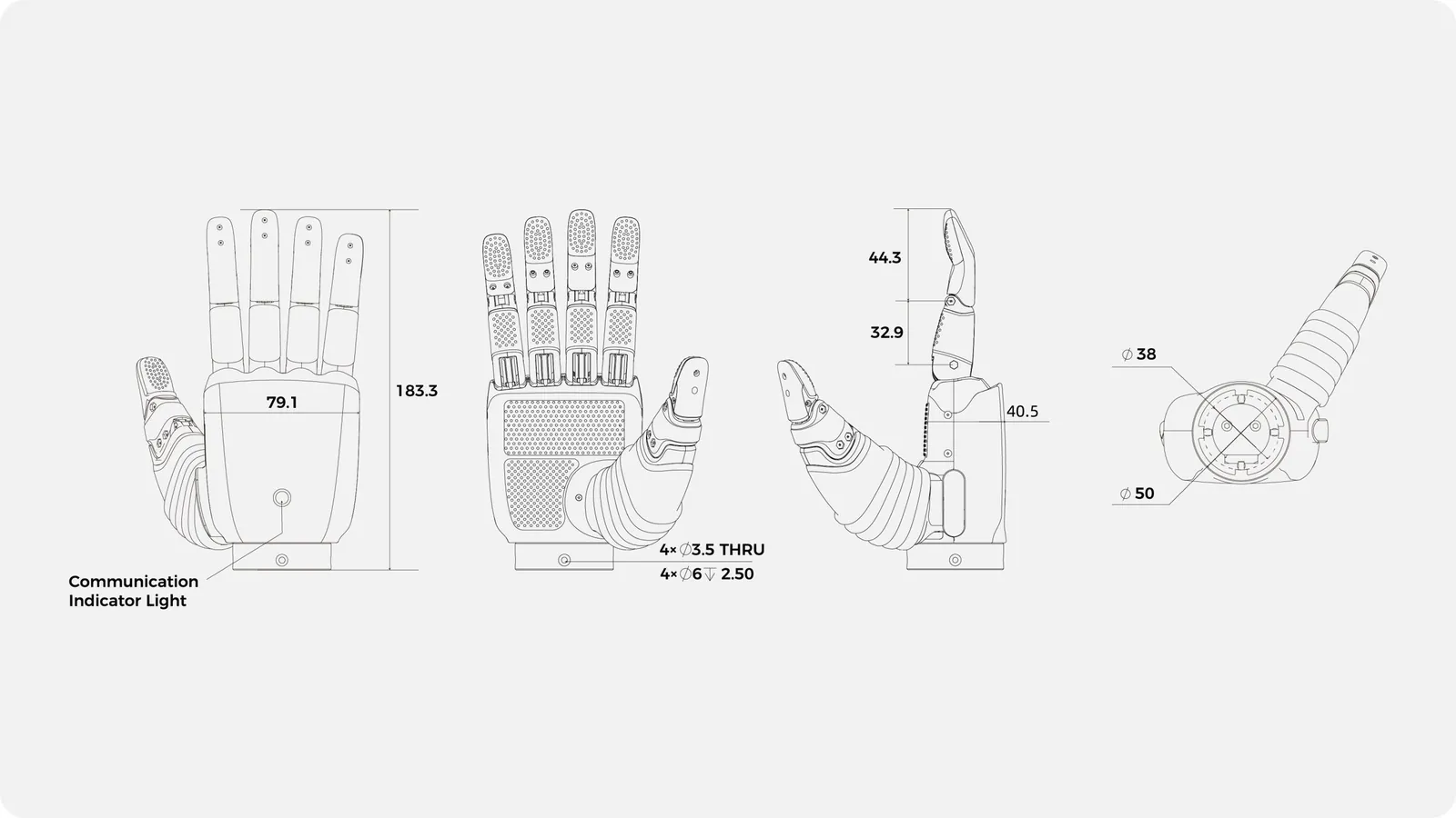 Inspire Robots RH56F1 - diagram budowy i kluczowe komponenty