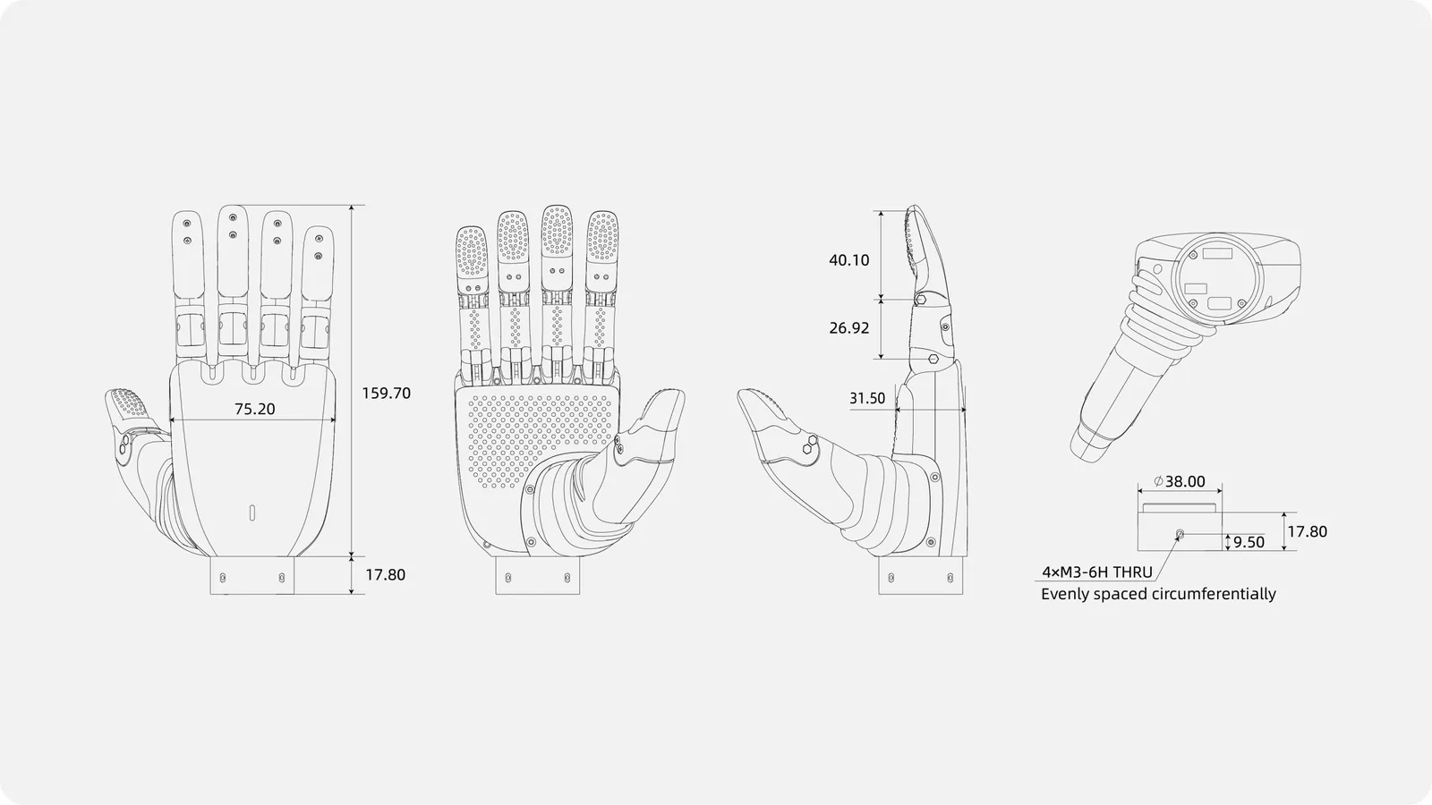 Inspire Robots RH56H1 - diagram budowy i kluczowe komponenty