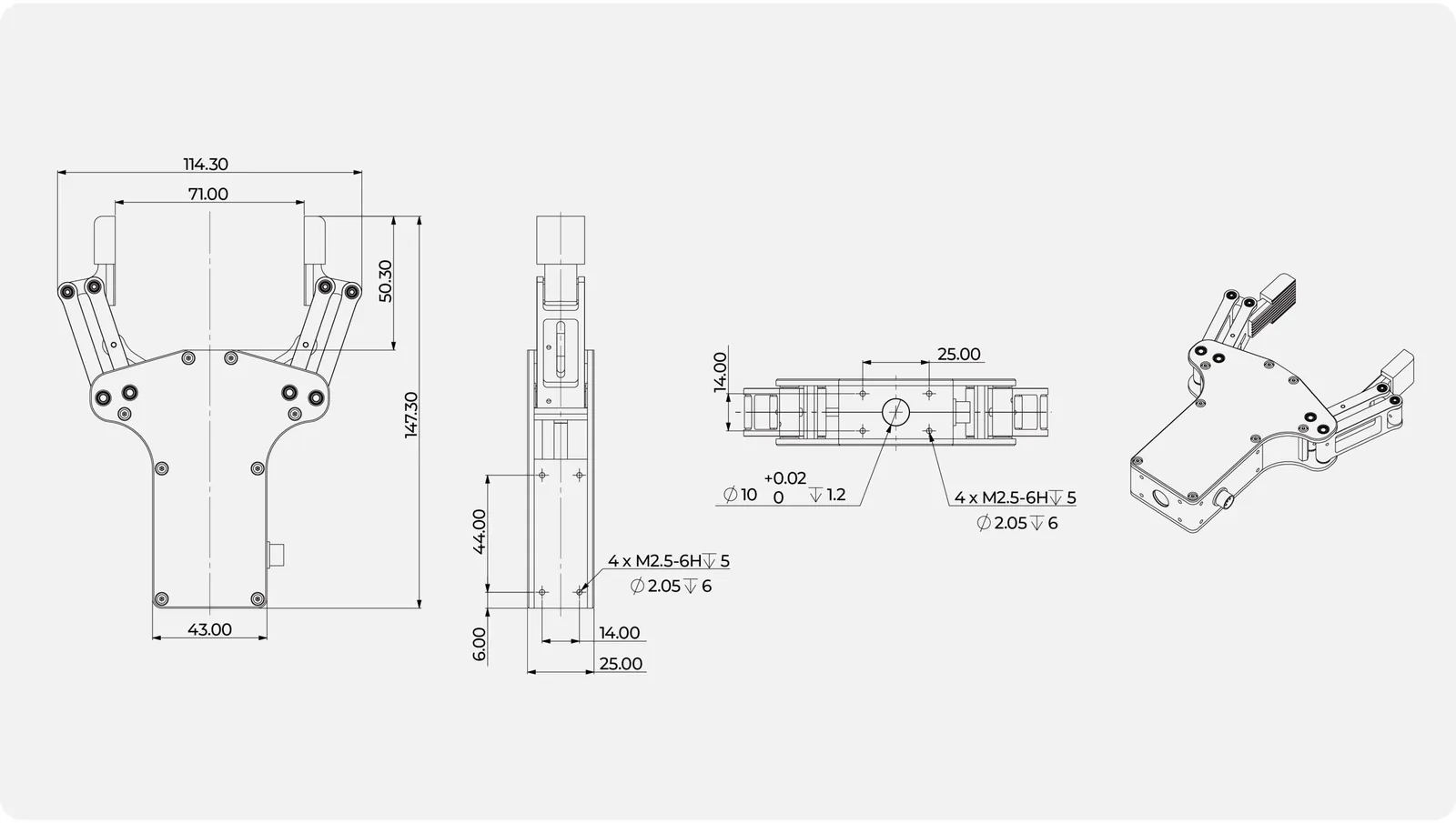 Inspire Robots EG2-4C - diagram budowy i kluczowe komponenty
