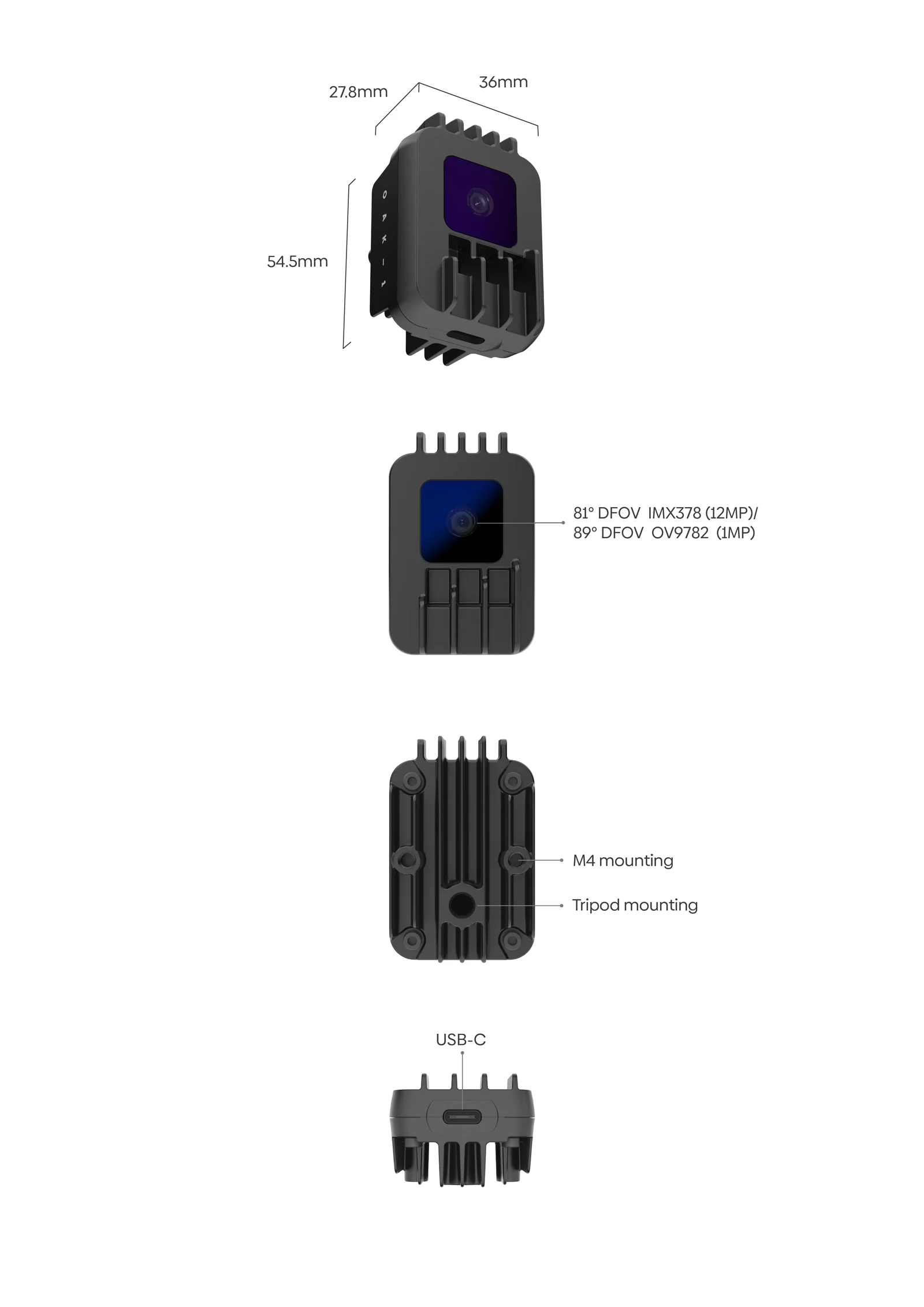 Luxonis OAK-1 - Fixed Focus - diagram budowy i kluczowe komponenty